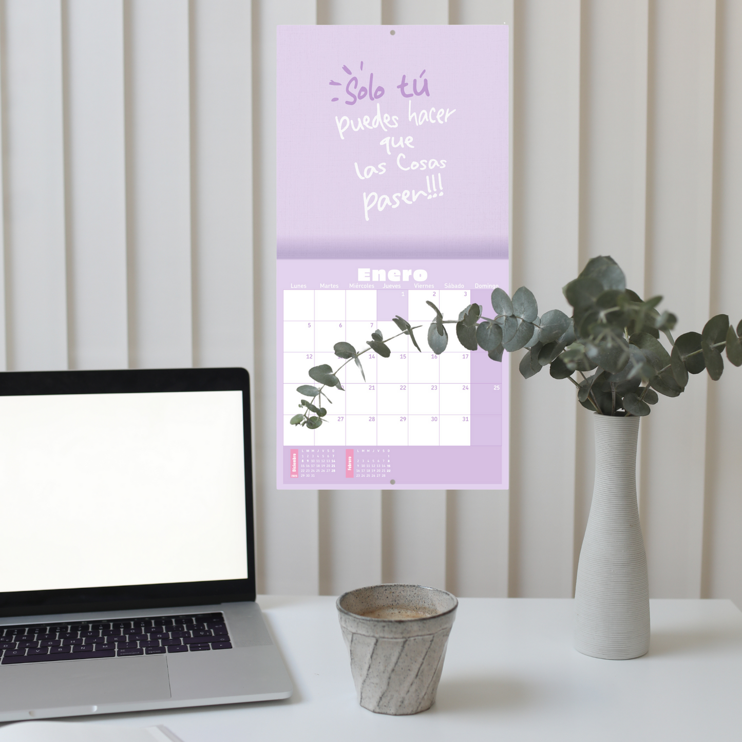 Calendario de Pared 2026 Pastel