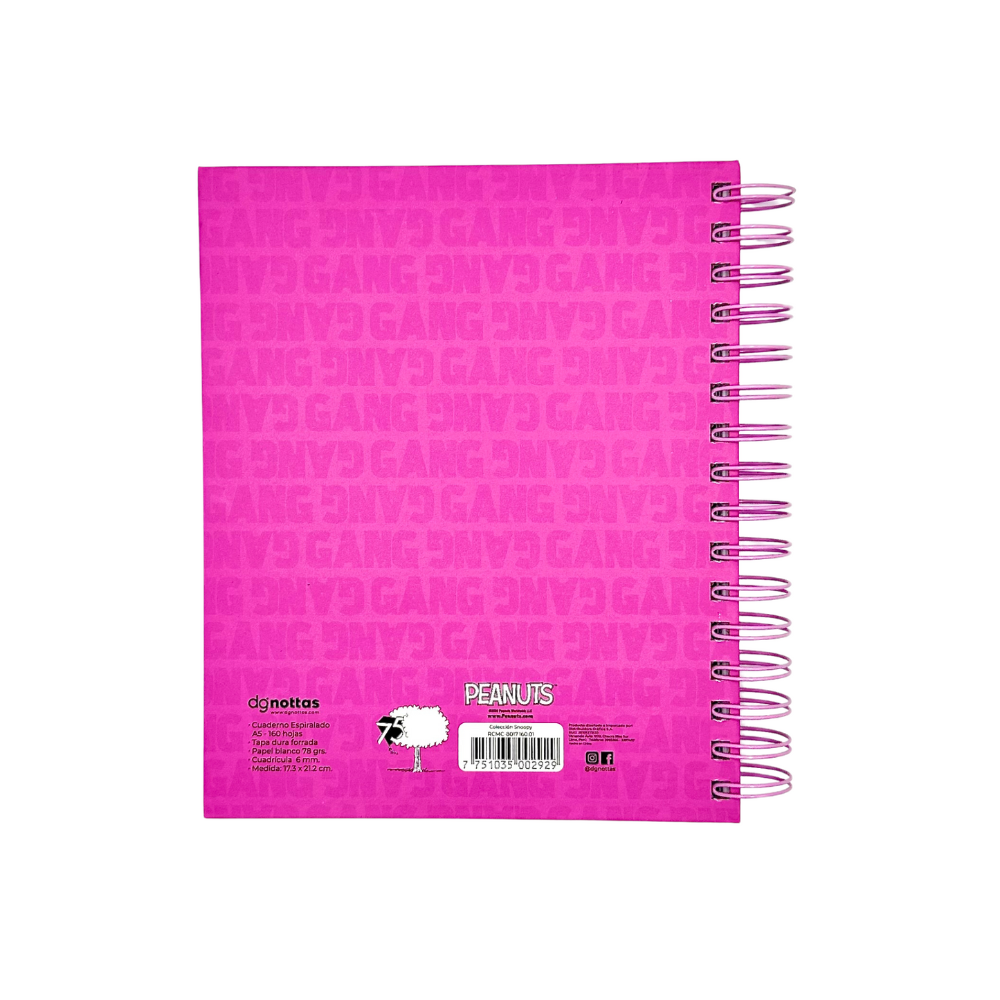 Cuaderno A5 Snoopy (fucsia)