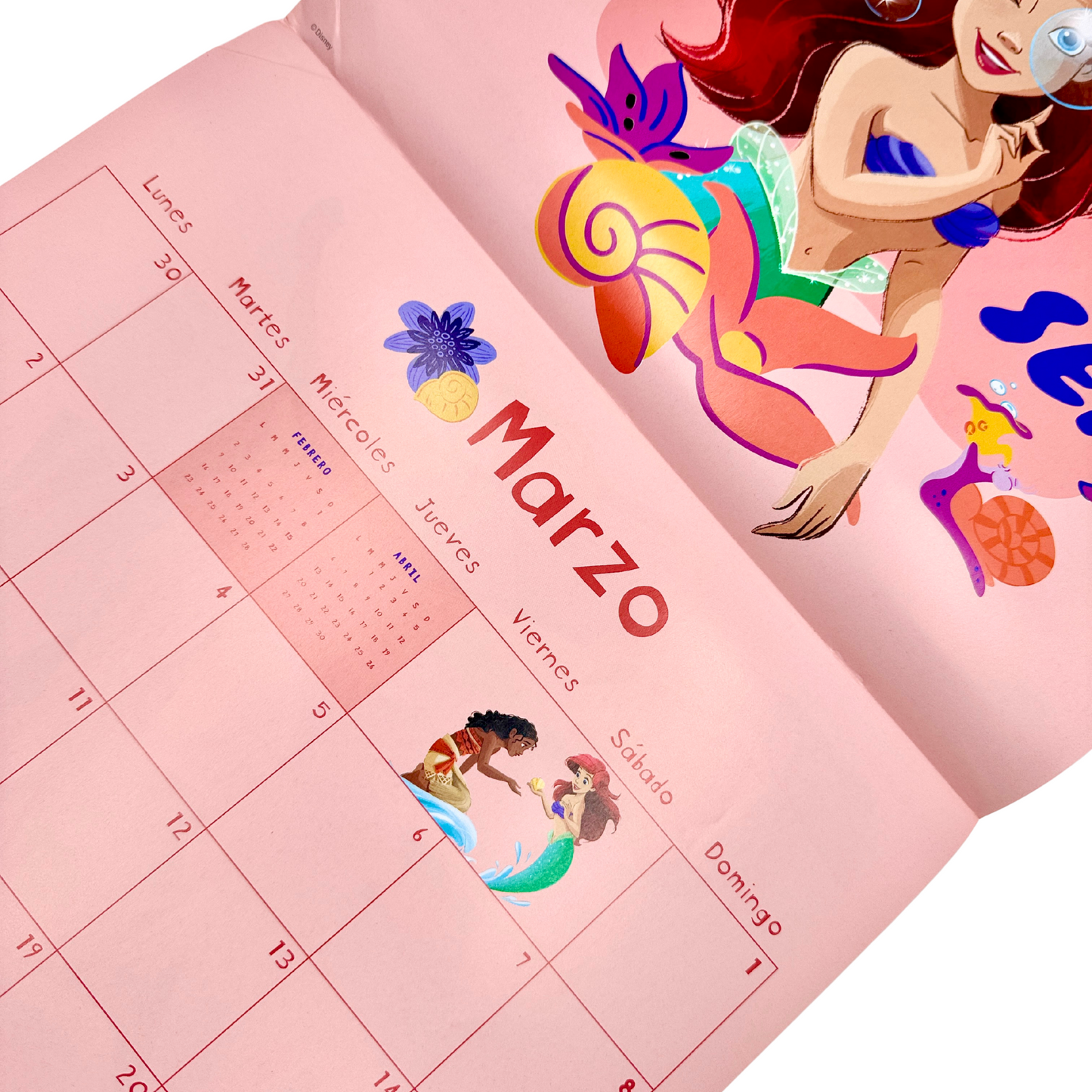 Calendario de Pared 2026 Princesas