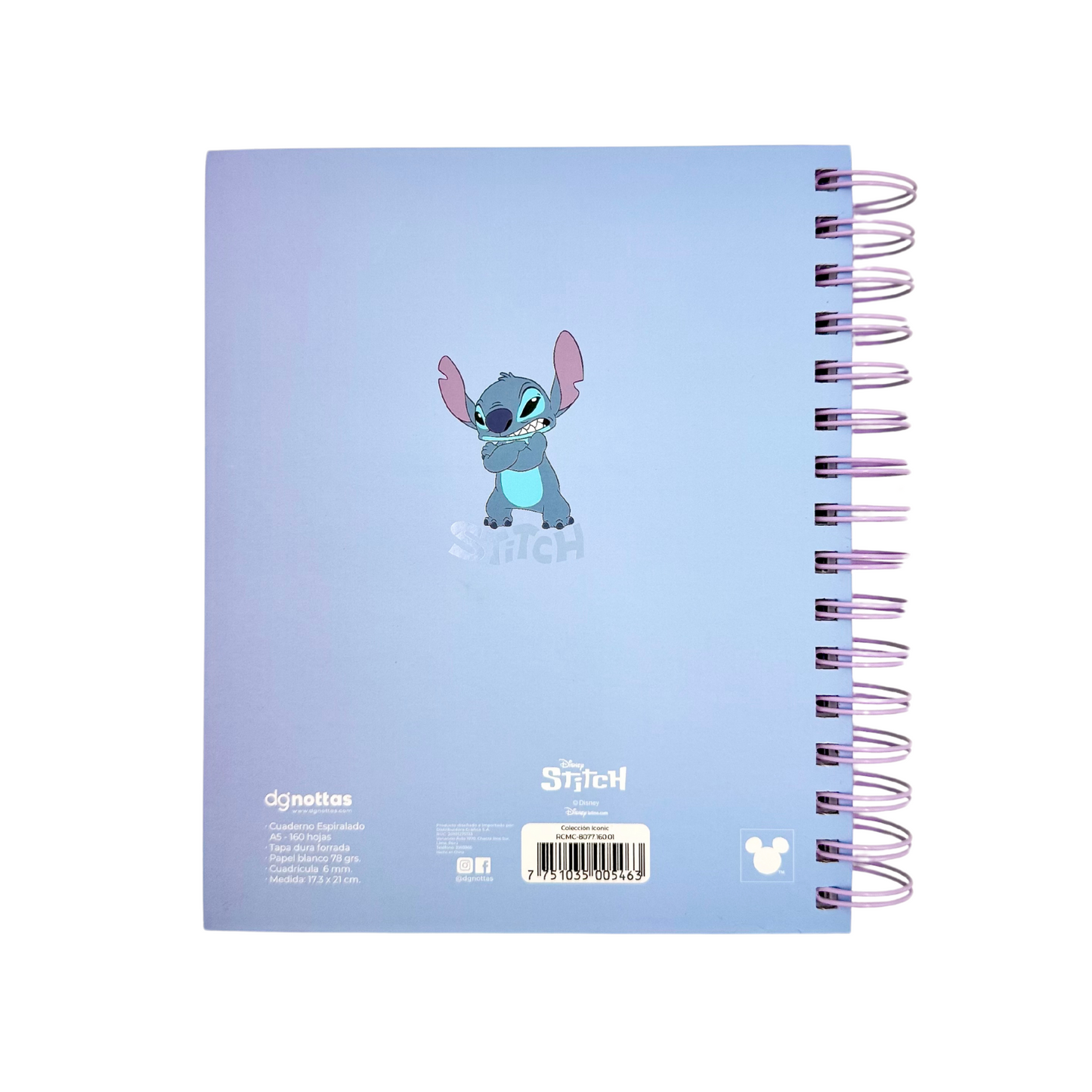 Cuaderno A5 Stitch (celeste)