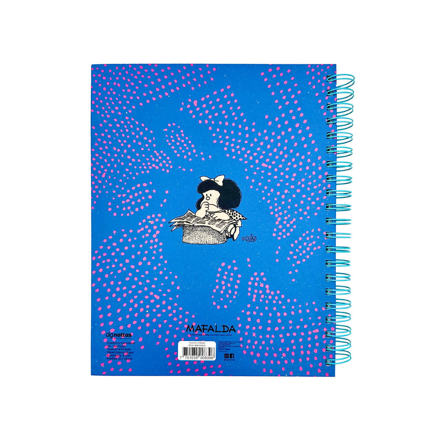 Cuaderno A4 Mafalda (azul)