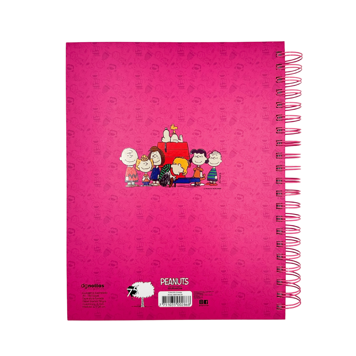 Cuaderno Snoopy A4 (fucsia)