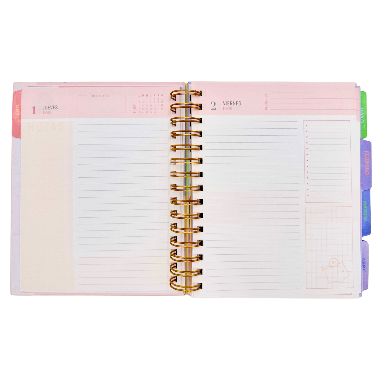 Agenda 2026 Pastel Financiera diaria