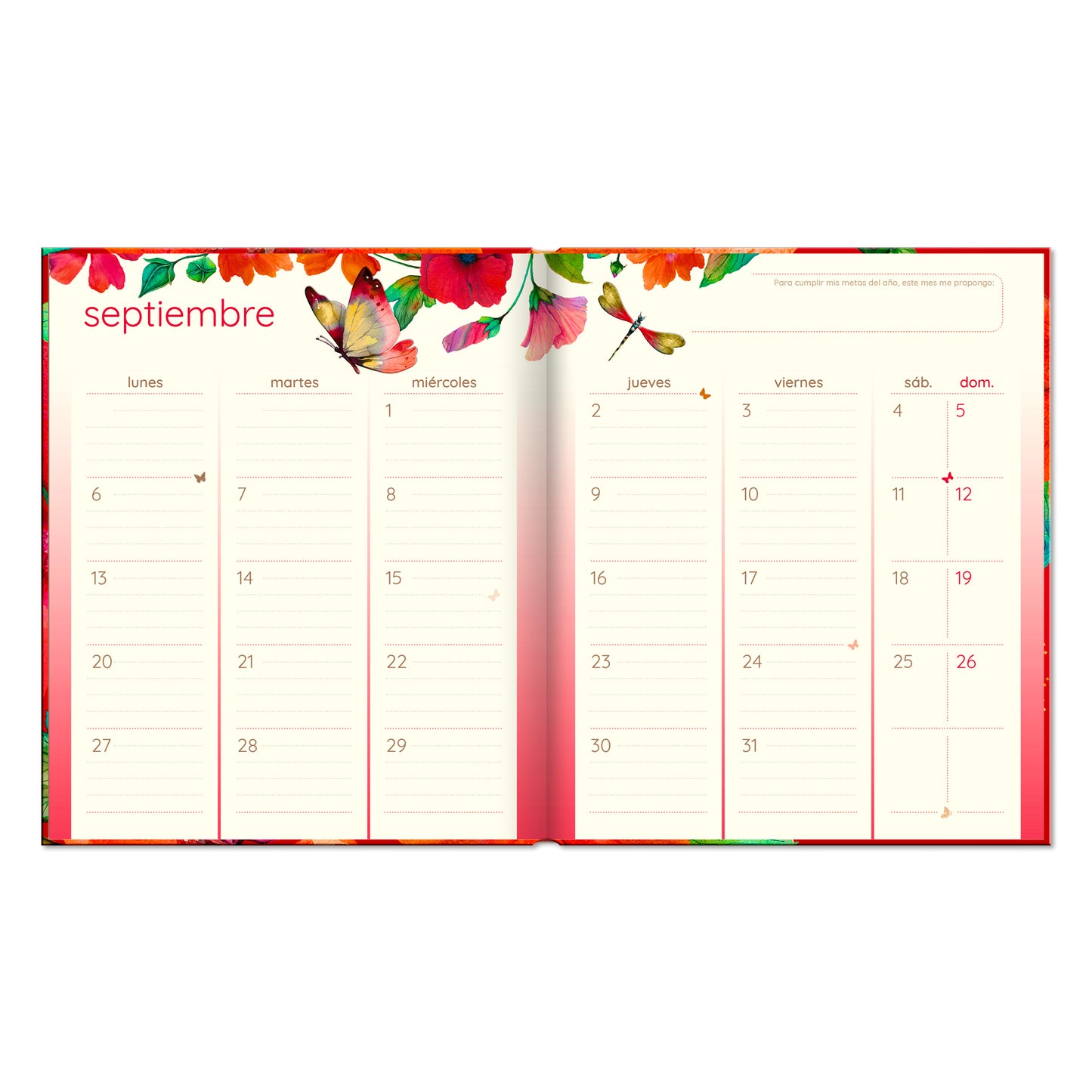 Agenda PP 2026 Butterfly semanal empastada