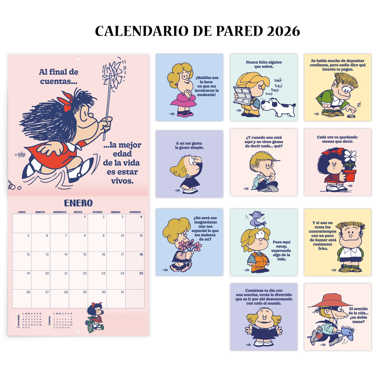 Calendario de Pared 2026 Mafalda