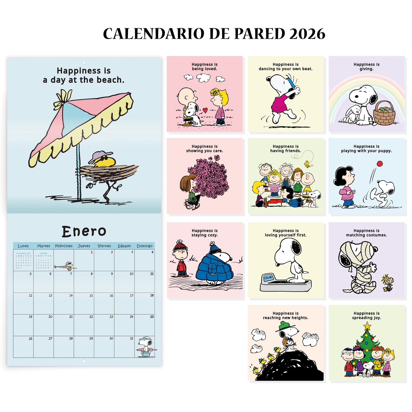Calendario de Pared 2026 Snoopy