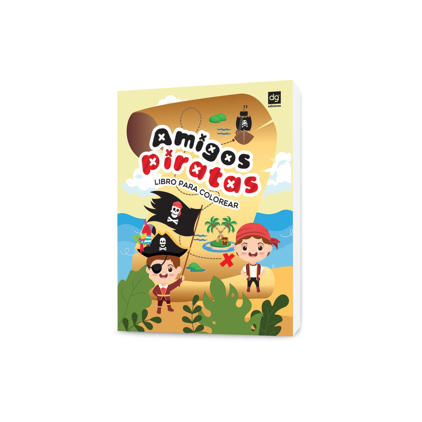 Colorea niños amigos piratas