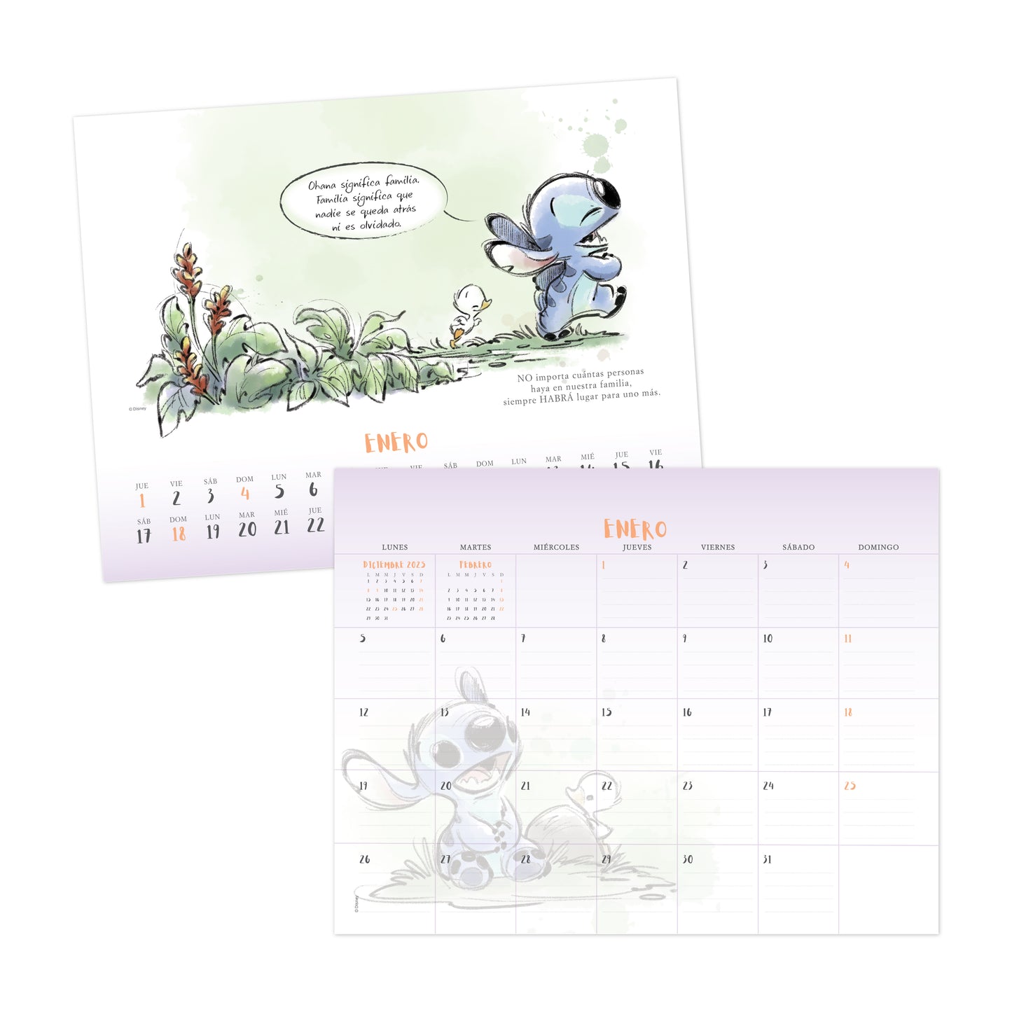 Calendario escritorio 2026 Stitch