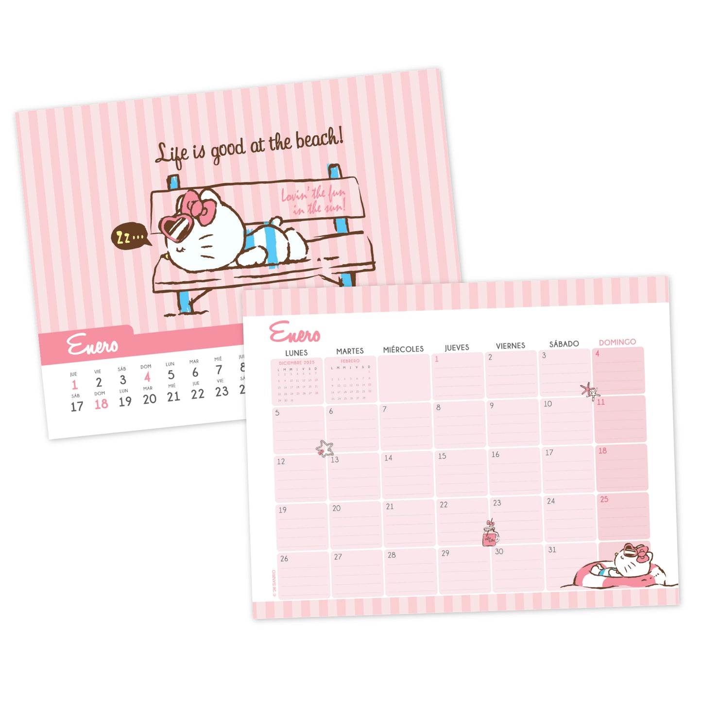 Calendario escritorio 2026 Hello Kitty