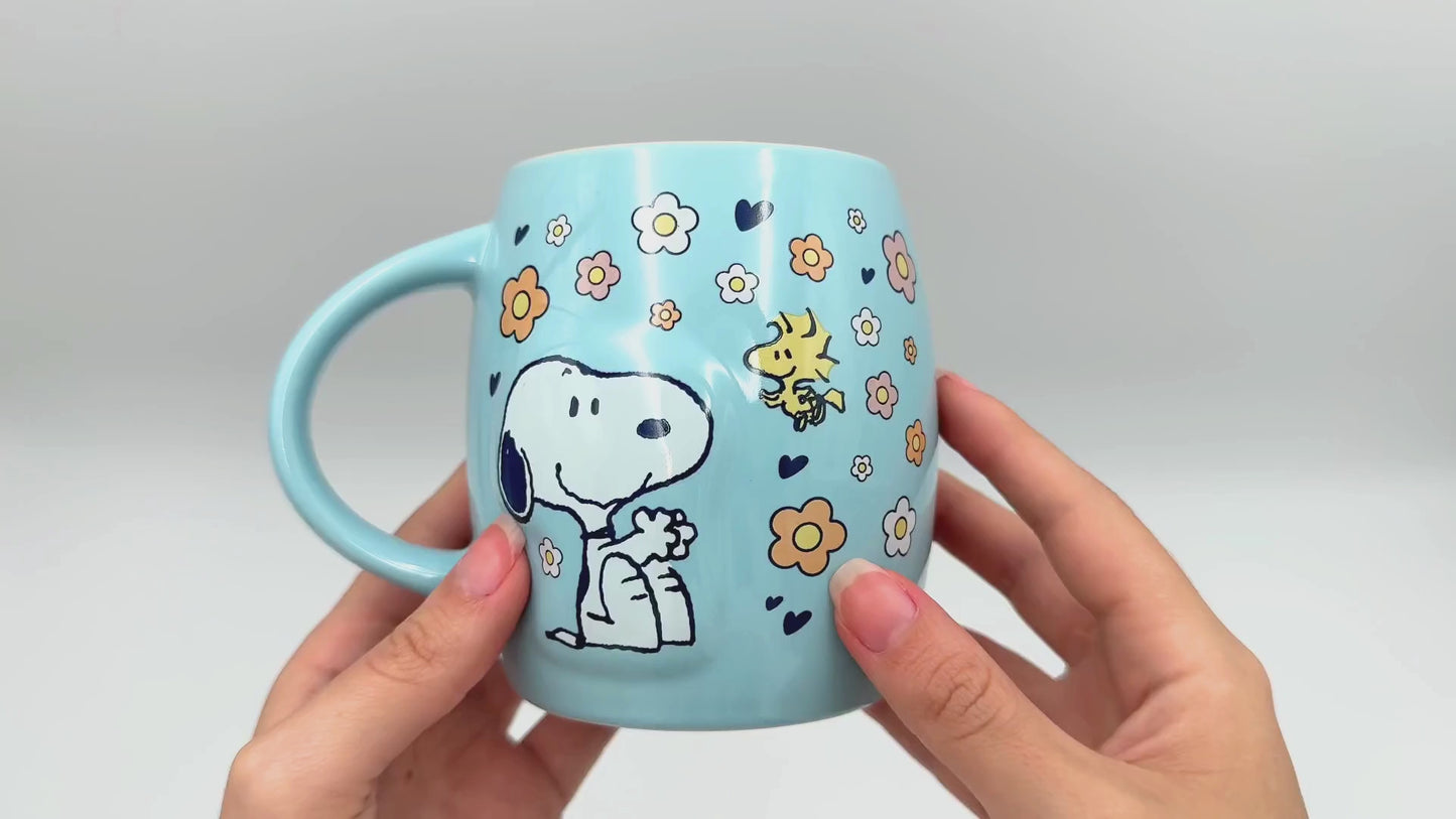 Cargar y reproducir el video en el visor de la galería, Taza Snoopy celeste