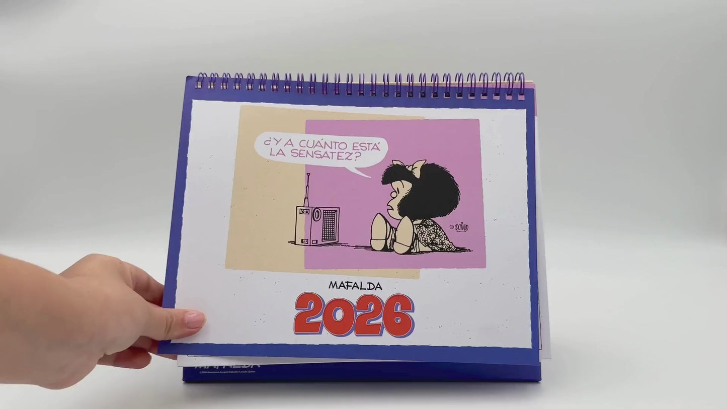 Cargar y reproducir el video en el visor de la galería, Calendario escritorio 2026 Mafalda