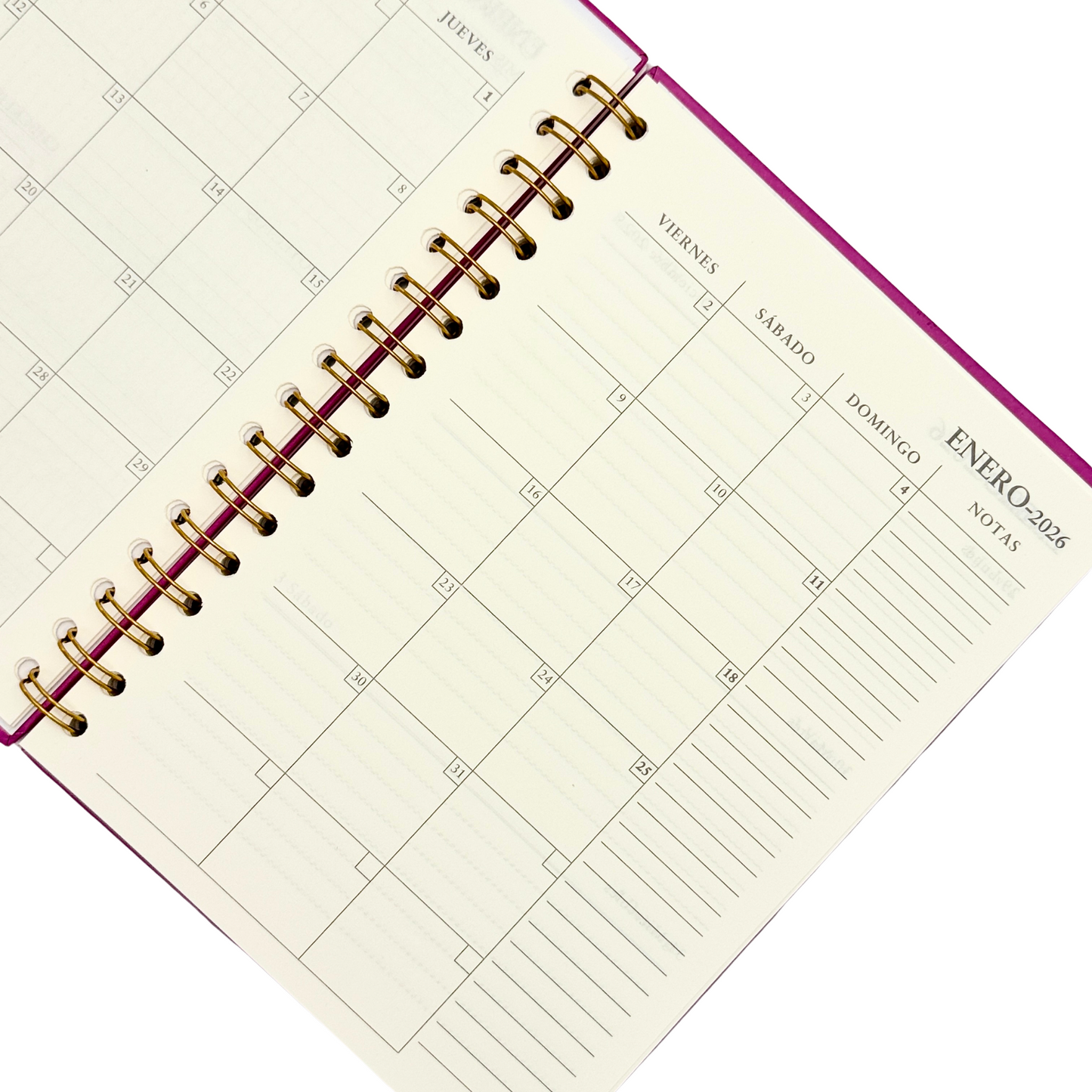Agenda Minimal 2026 (fucsia)