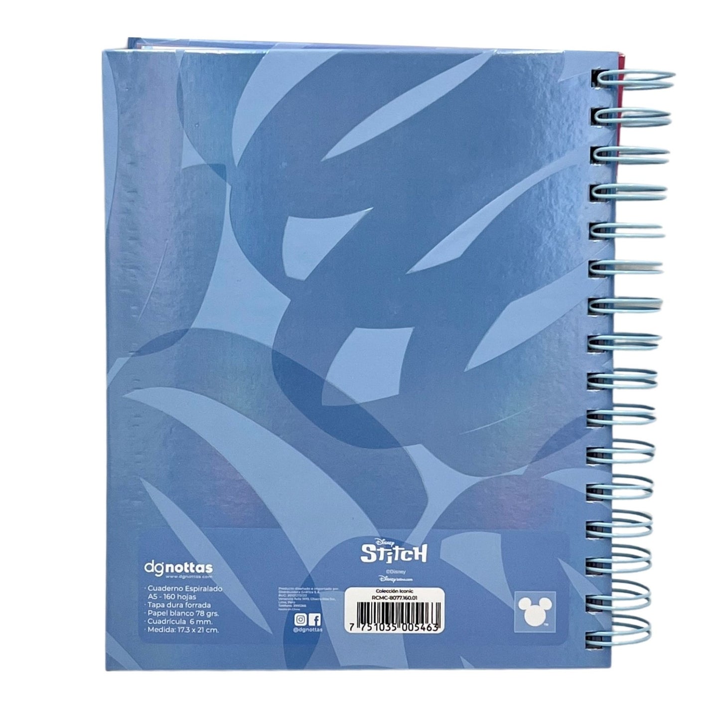 Cuaderno A5 Stitch celeste