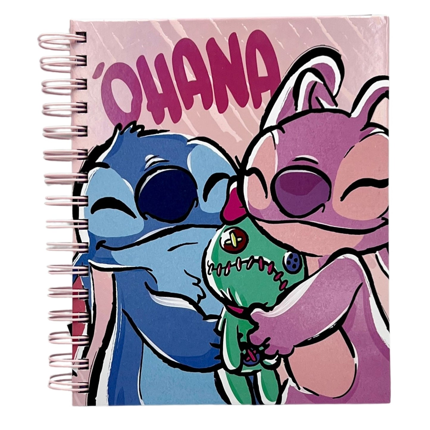 Cuaderno A5 Stitch rosado ohana