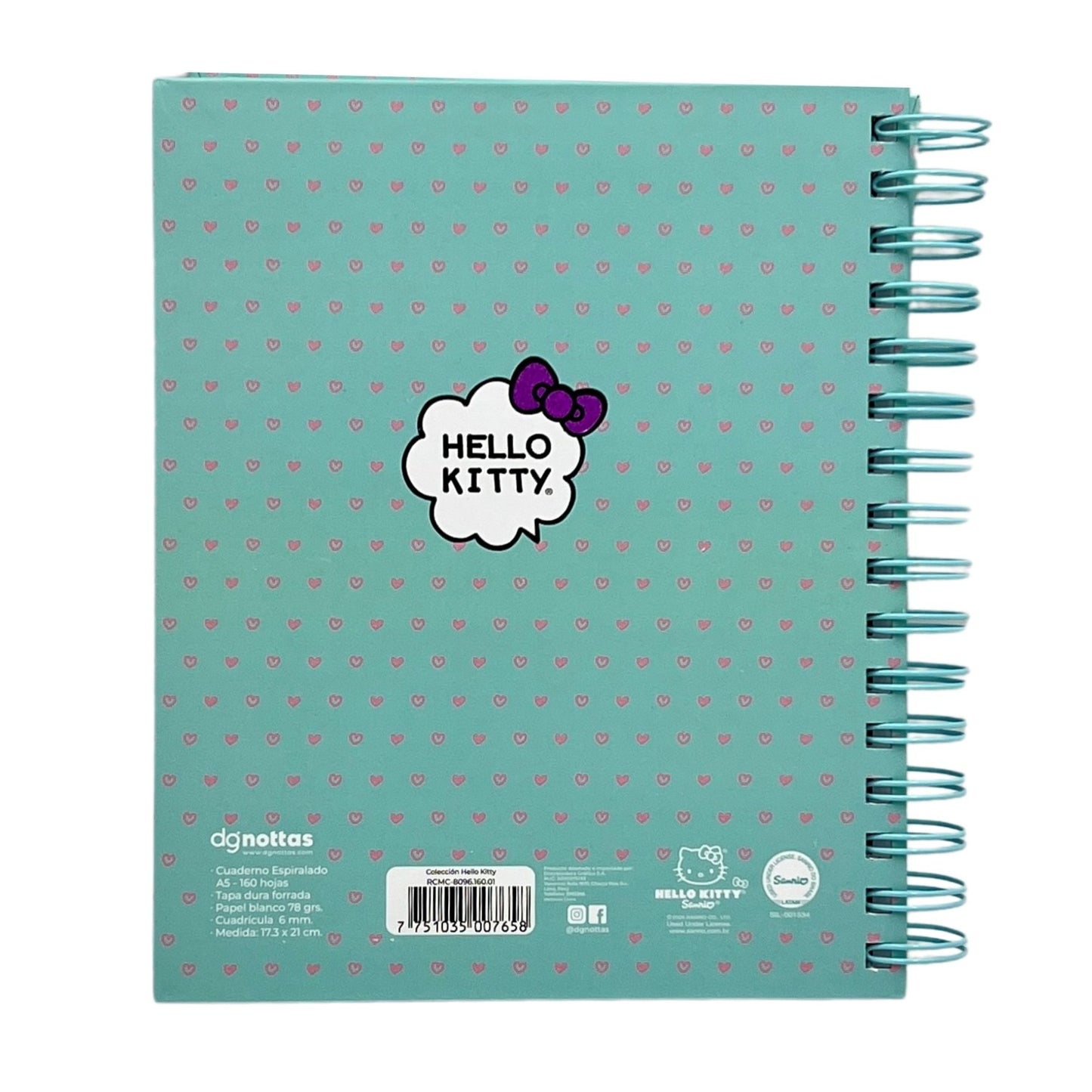 Cuaderno A5 Hello Kitty modelo 3 celeste