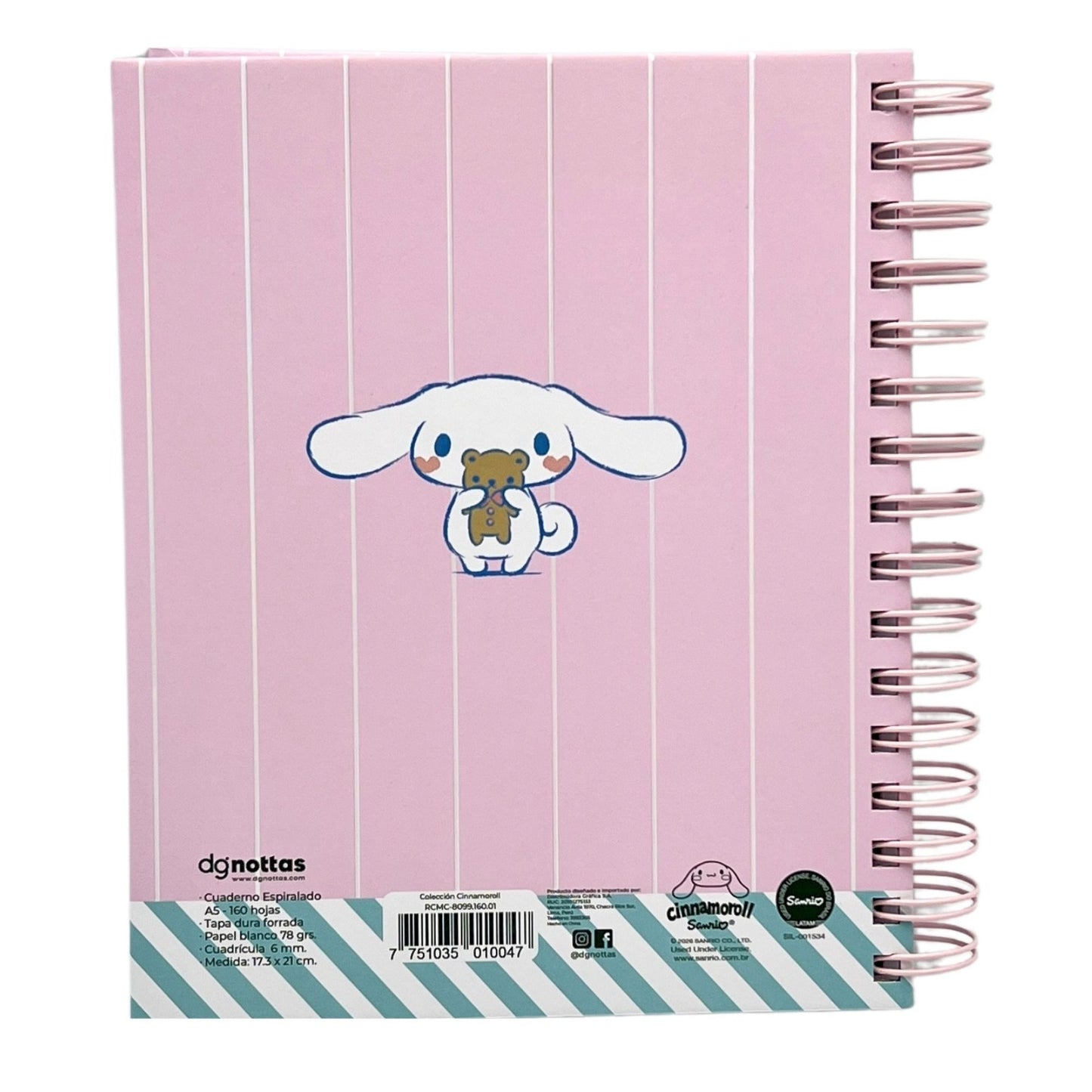 Cuaderno A5 Cinnamoroll modelo 1 rosado