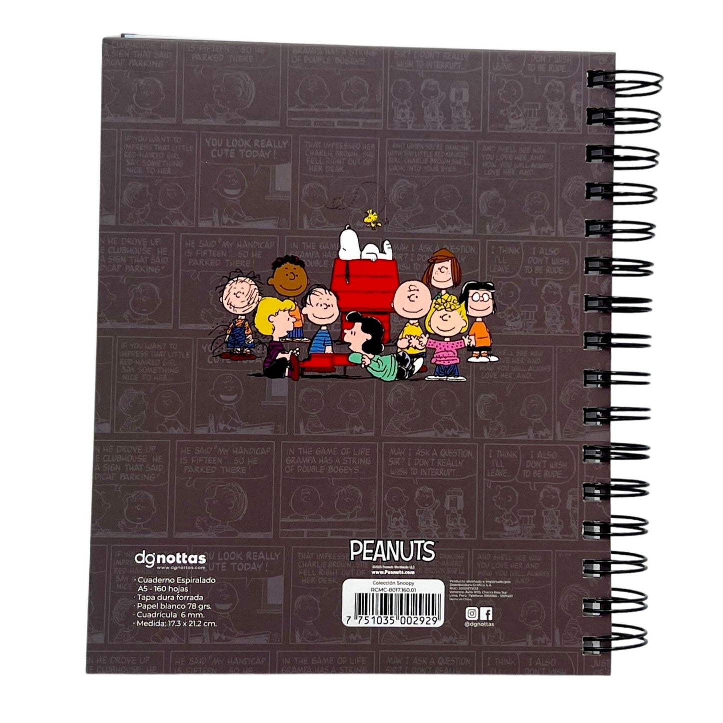 Cuaderno A5 Snoopy negro
