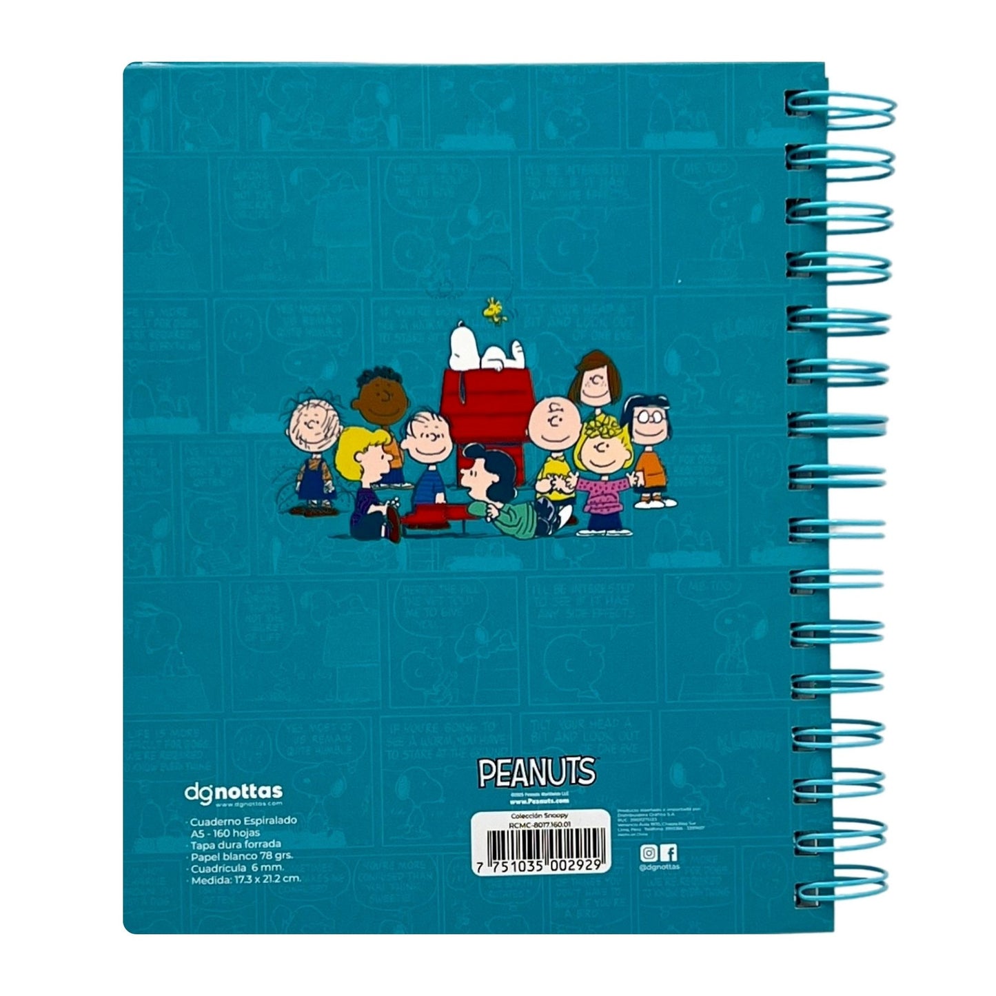 Cuaderno A5 Snoopy celeste