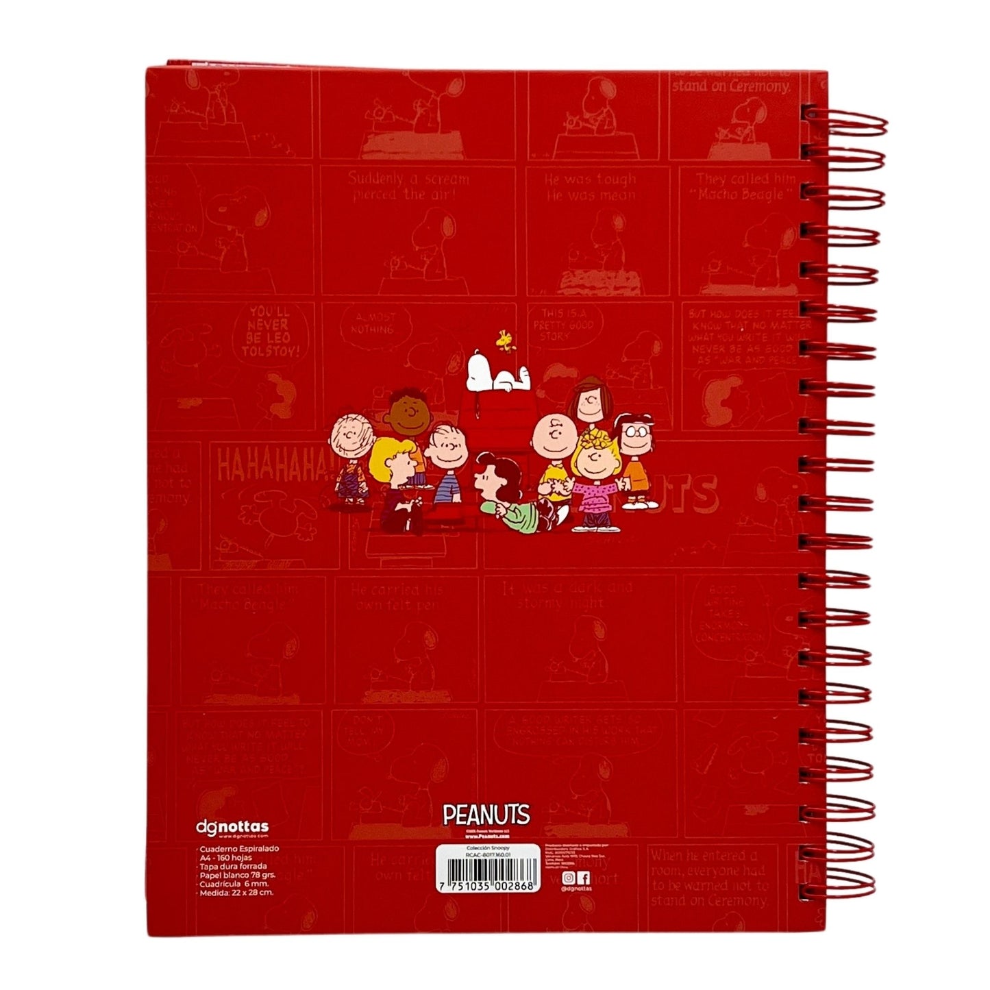 Cuaderno Snoopy A4 rojo