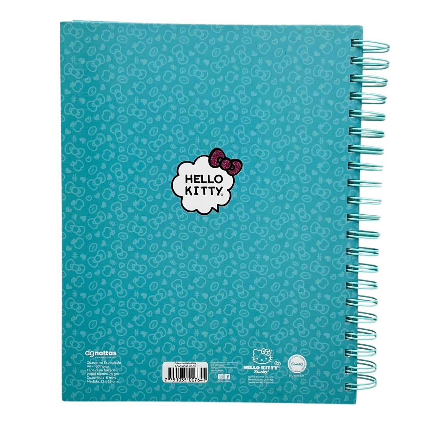 Cuaderno A4 Hello Kitty modelo 3 celeste