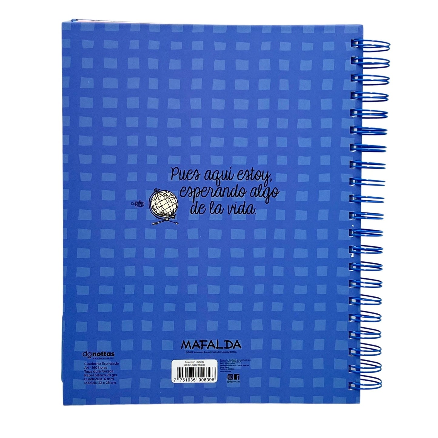 Cuaderno A4 Mafalda modelo 3 azul