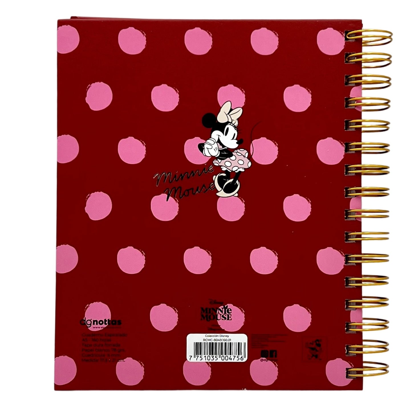 Cuaderno A5 Disney Minnie rojo