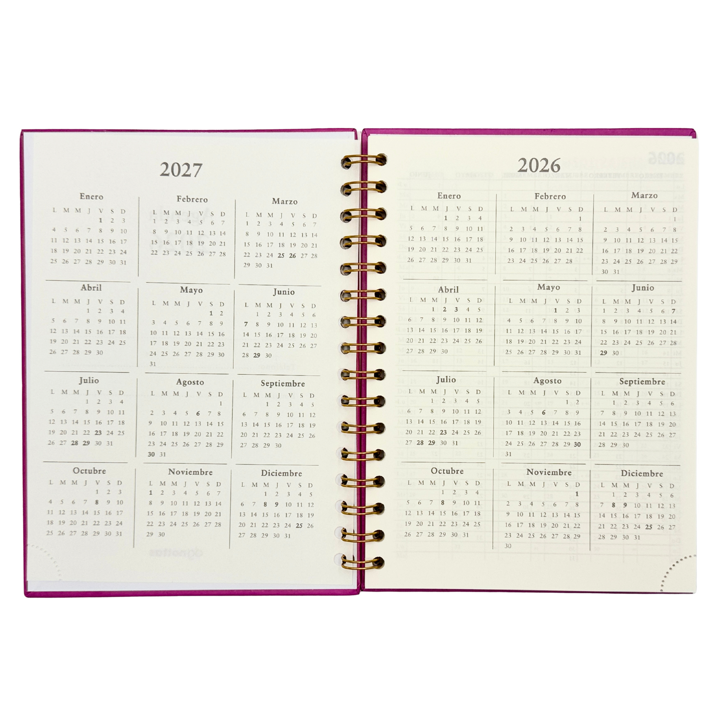 Agenda Minimal 2026 (fucsia)