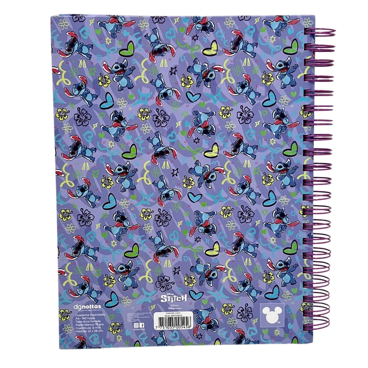 Cuaderno A4 Stitch morado