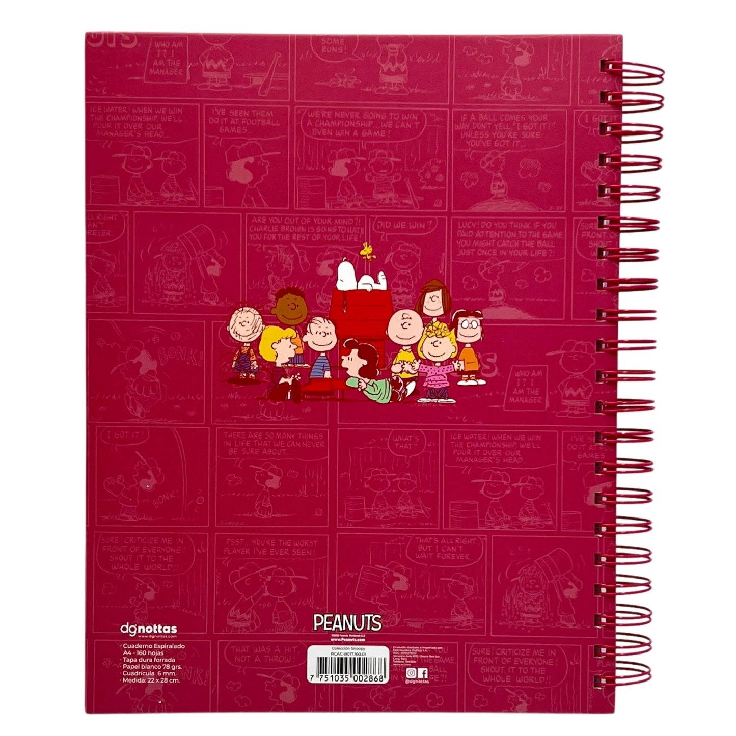Cuaderno Snoopy A4 fucsia