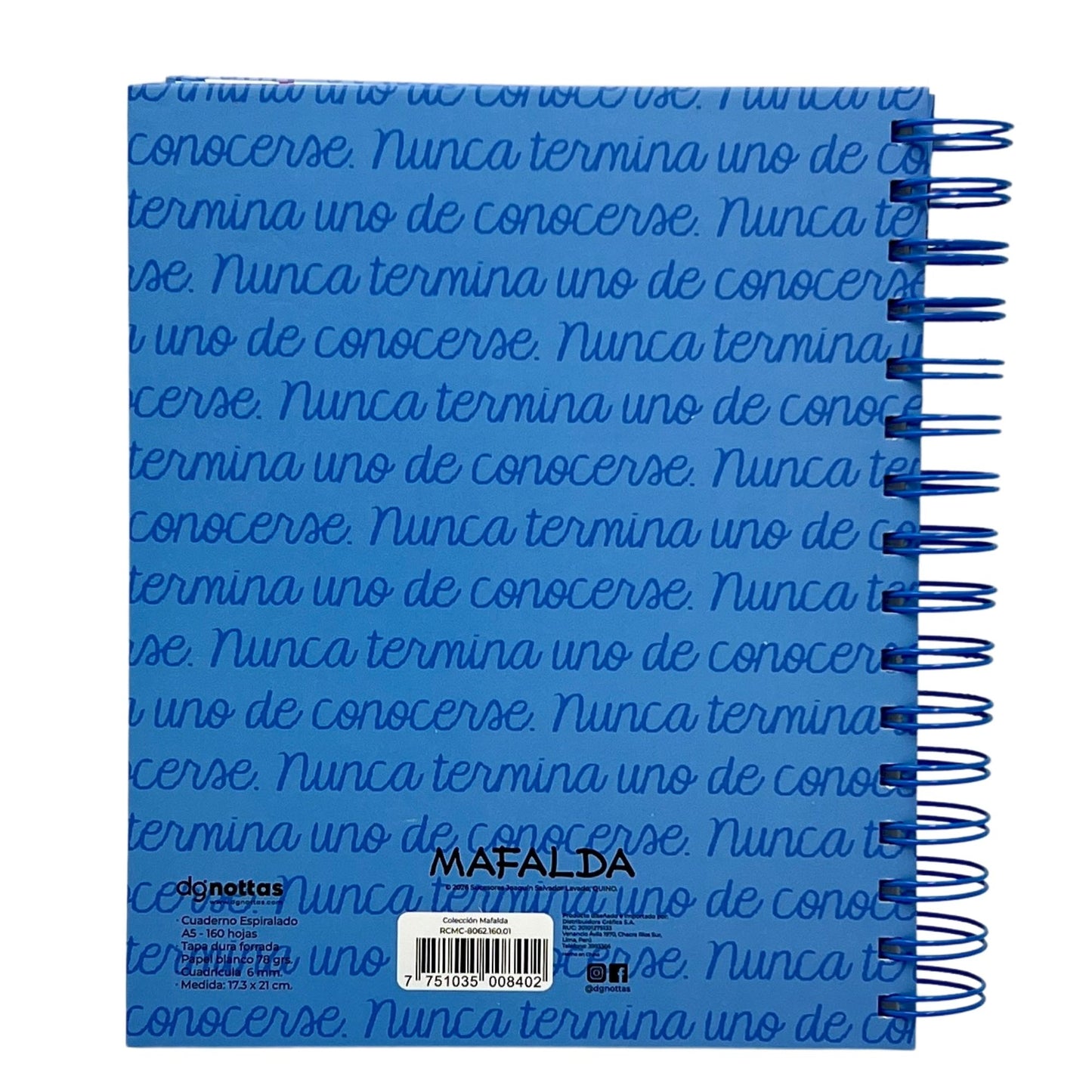 Cuaderno A5 Mafalda azul