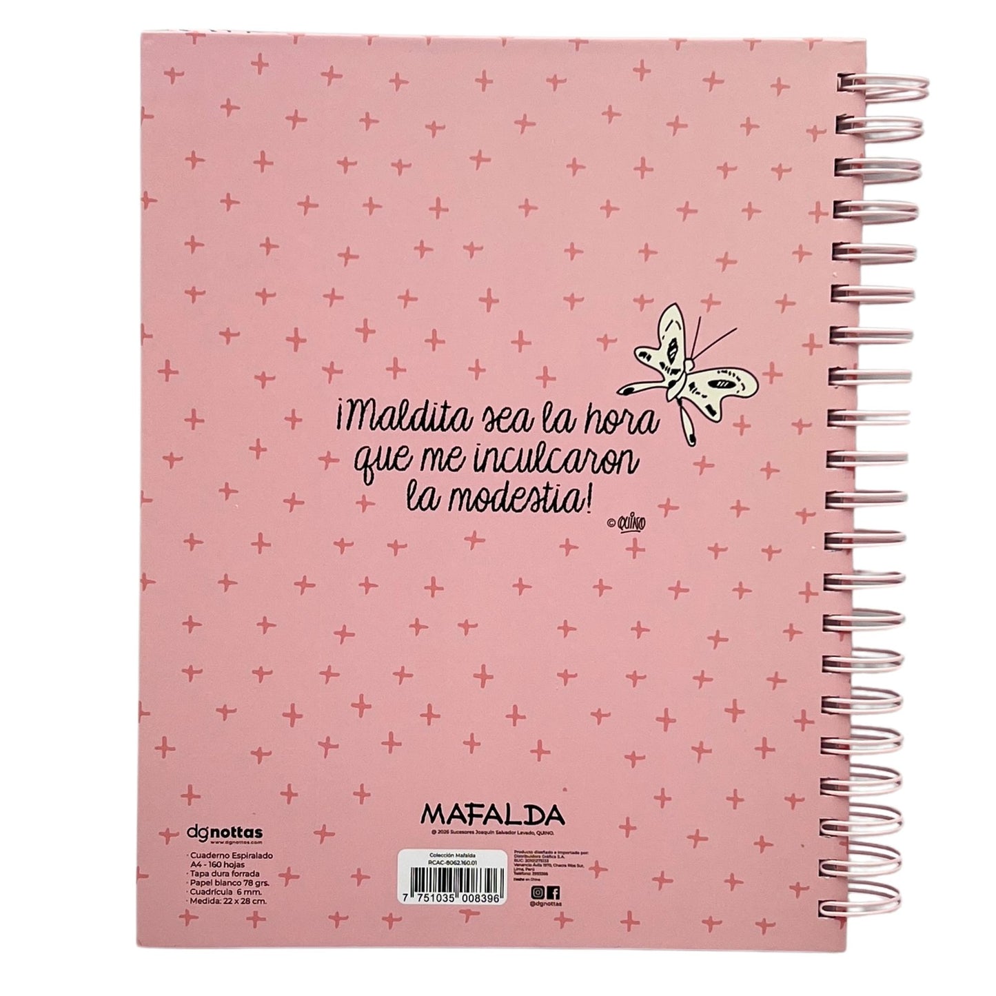 Cuaderno A4 Mafalda modelo 2 crema