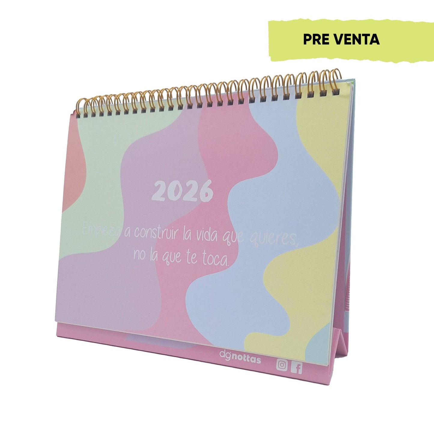 Calendario escritorio 2026 Pastel