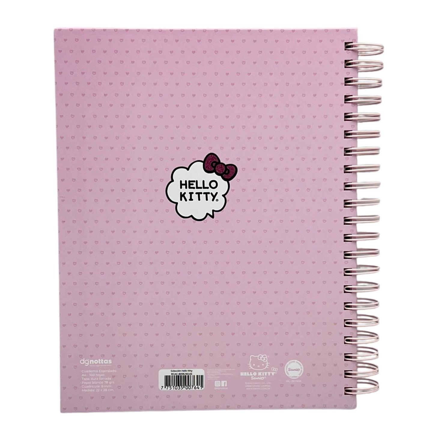 Cuaderno A4 Hello Kitty (modelo 1 rosado pastel)