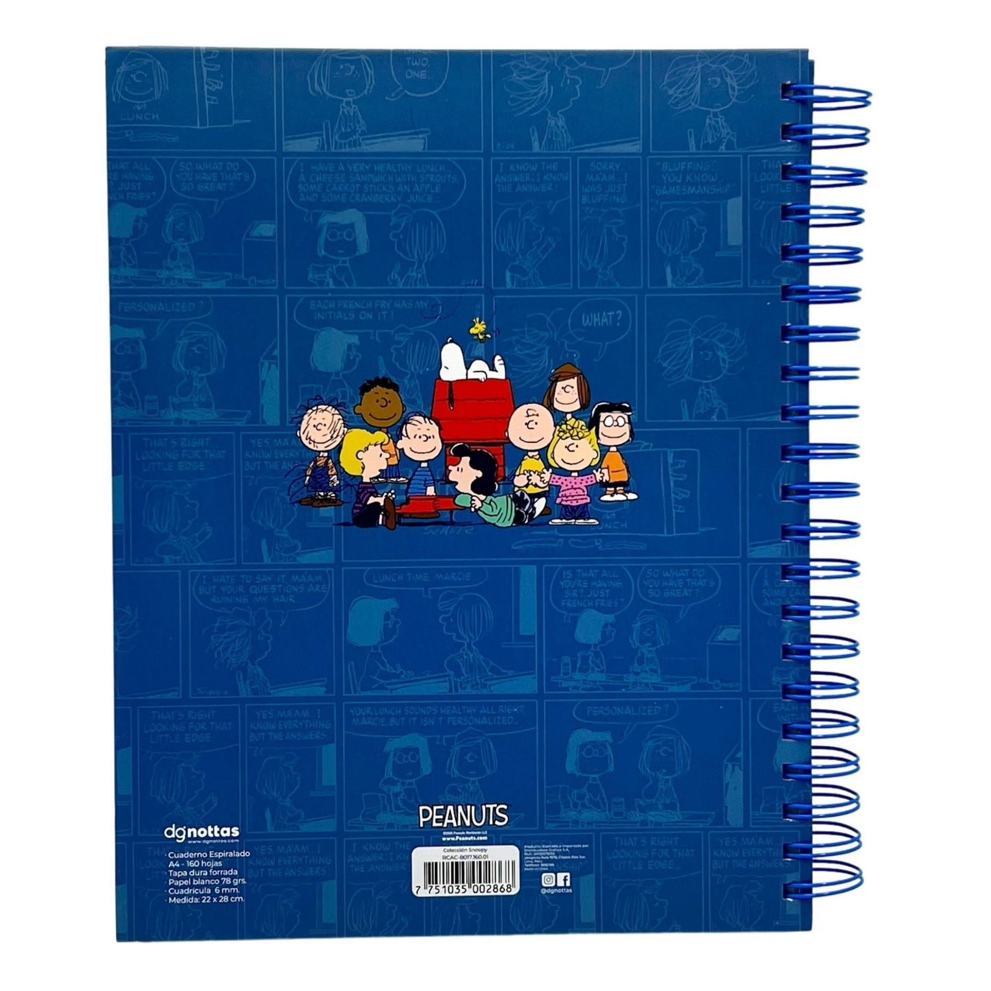 Cuaderno Snoopy A4 azul