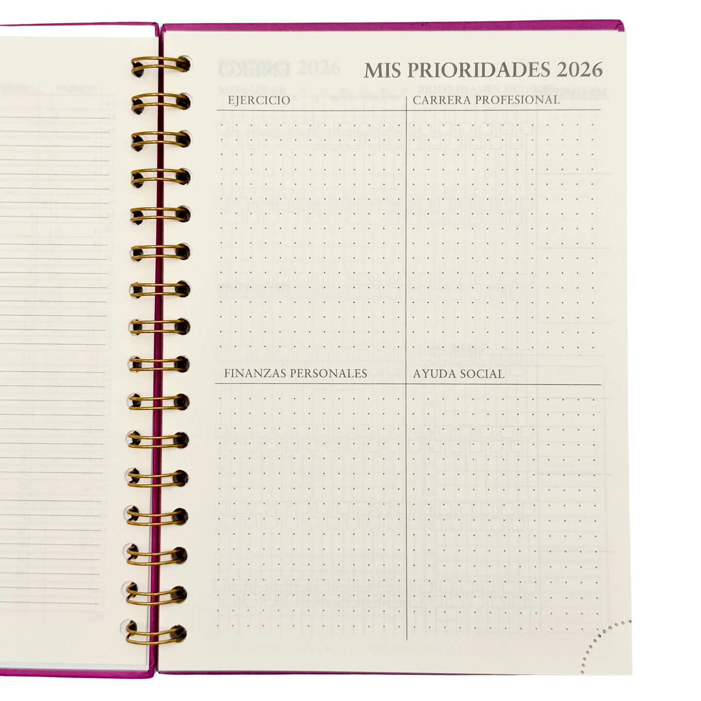 Agenda Minimal 2026 (fucsia)