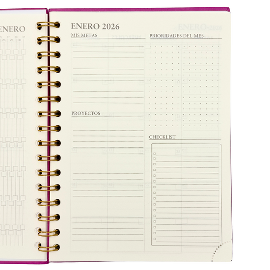 Agenda Minimal 2026 (fucsia)