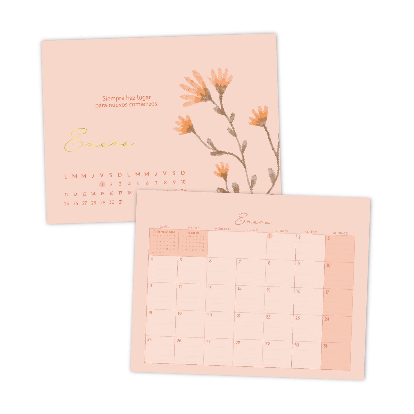 Calendario escritorio 2027 Bloom