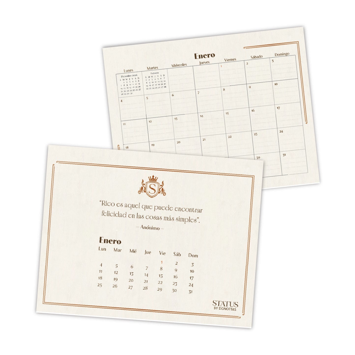 Calendario escritorio 2027 ejecutivo