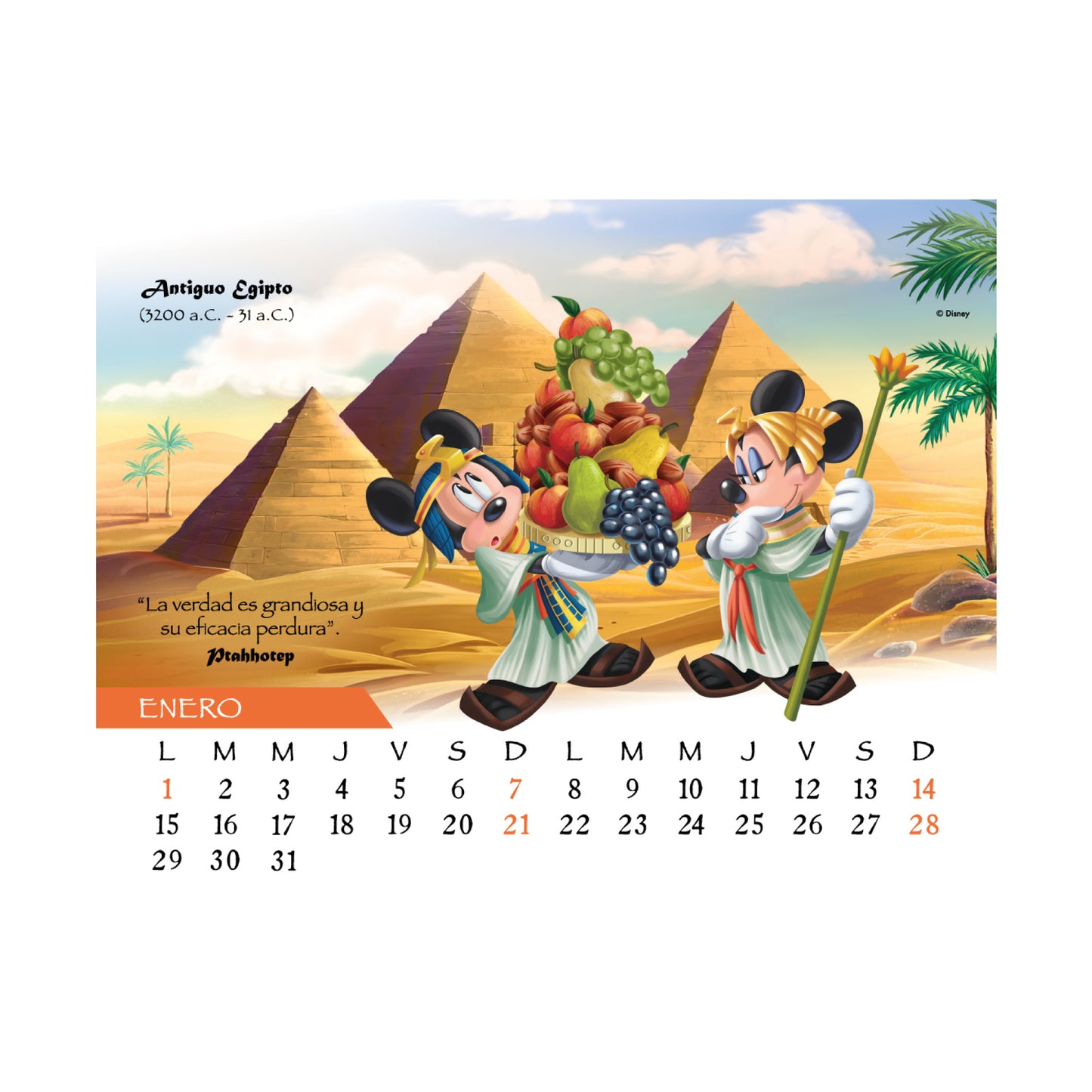 Calendario 2024 escritorio Disney