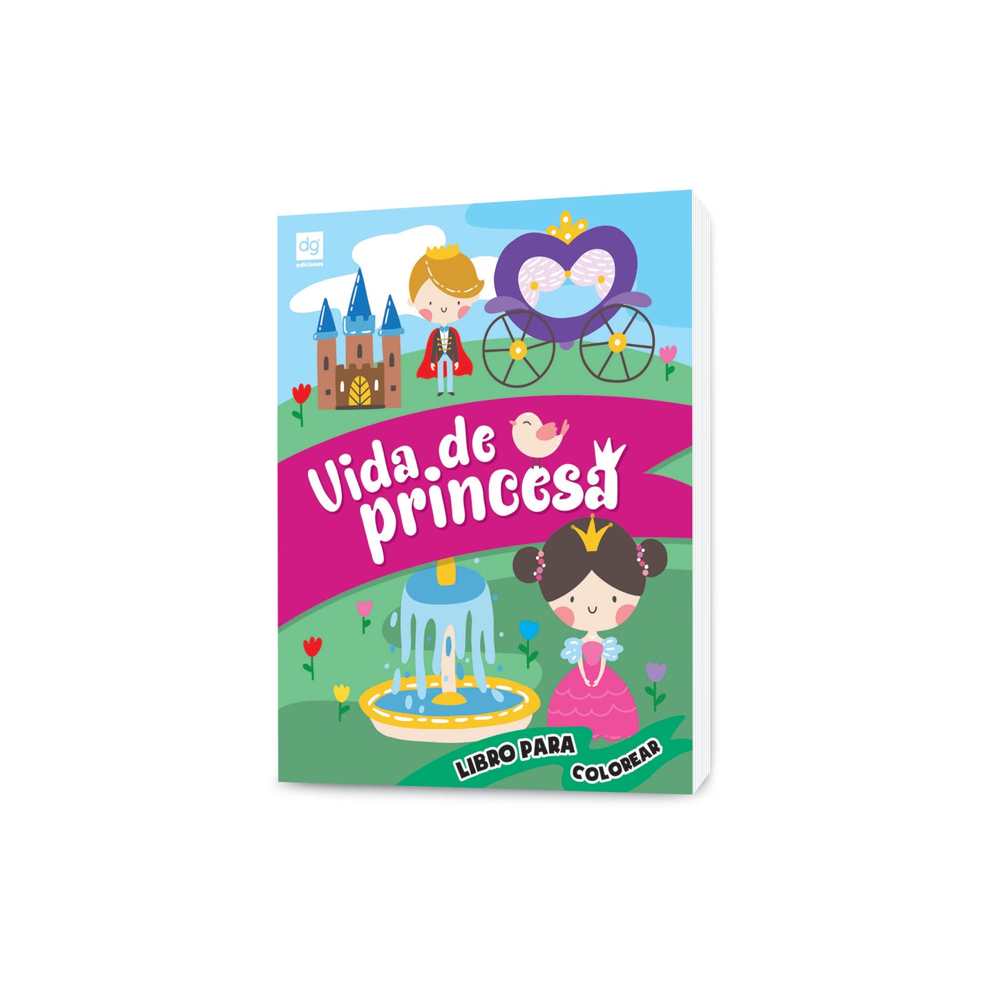 Colorea niñas vida de princesas