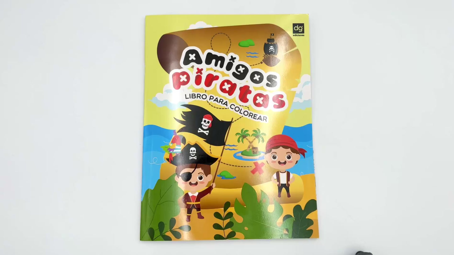Colorea niños amigos piratas