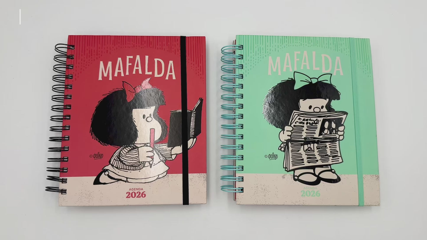 Cargar y reproducir el video en el visor de la galería, Agenda Mafalda 2026 (rojo)
