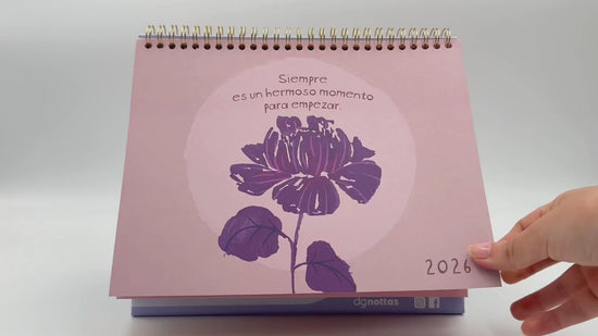 Cargar y reproducir el video en el visor de la galería, Calendario escritorio 2026 Bloom
